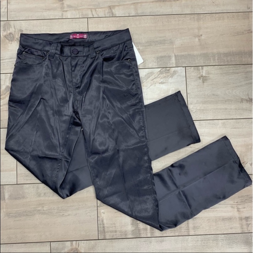 Modiva Grey Satin Silky Pants - Picture 3 of 7
